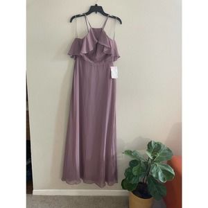 JULES DRESS CURVE CHIFFON DARK MAUVE
